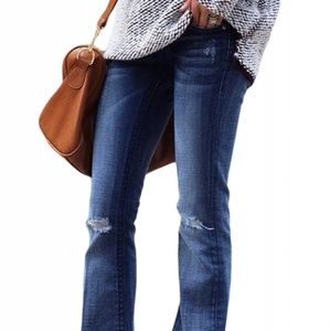 Ripped Knee Flare Jeans